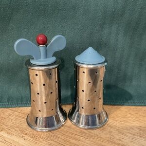 Alesia stainless steel Michael Graves salt shaker and pepper grinder